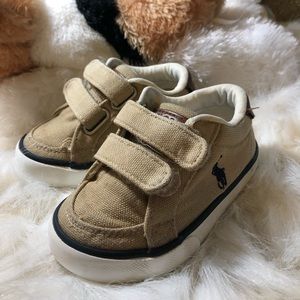 ⚽️POLO Ralph Lauren Khaki Canvas  Sneakers Sz5
